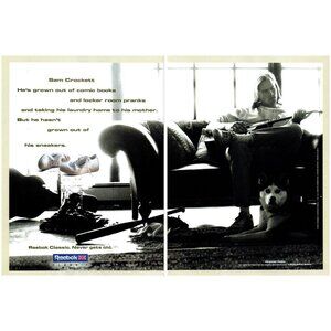 1993 Reebok Classic Sneakers Shoe 2 Page Vintage Print Ad Rollerblades 90s Art